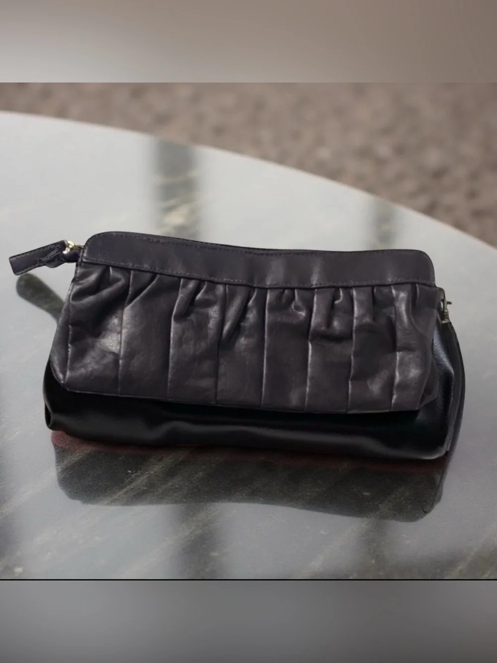 Chic Vintage Dark Purple Evening Leather Clutch